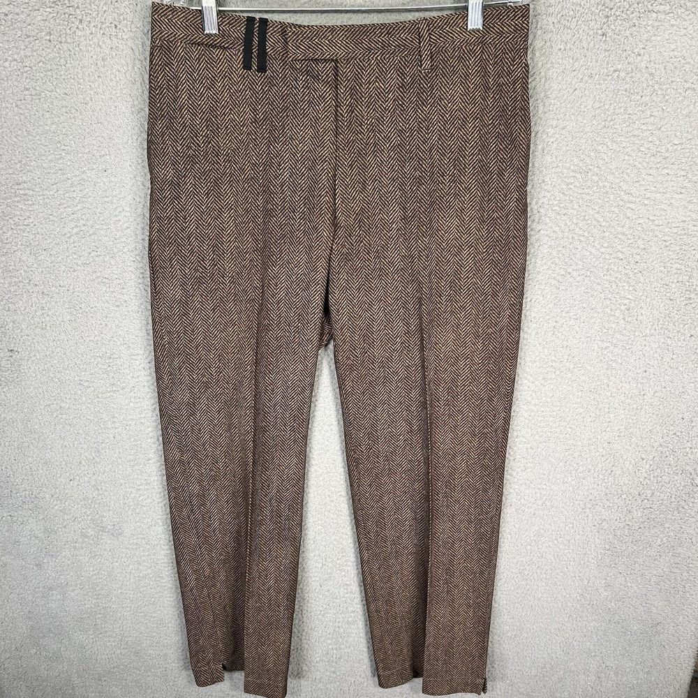 RLX Ralph Lauren Pants Mens 34x30 Brown Herringbone Performance Stretch Chino